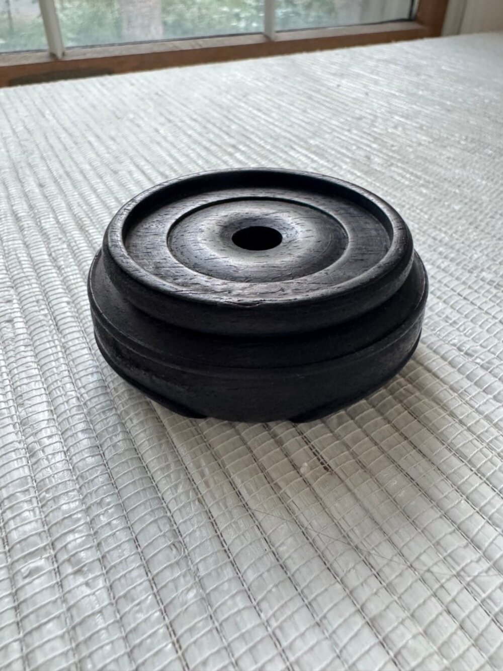 Black Wood Footed Base | Center Hole, ~3"D